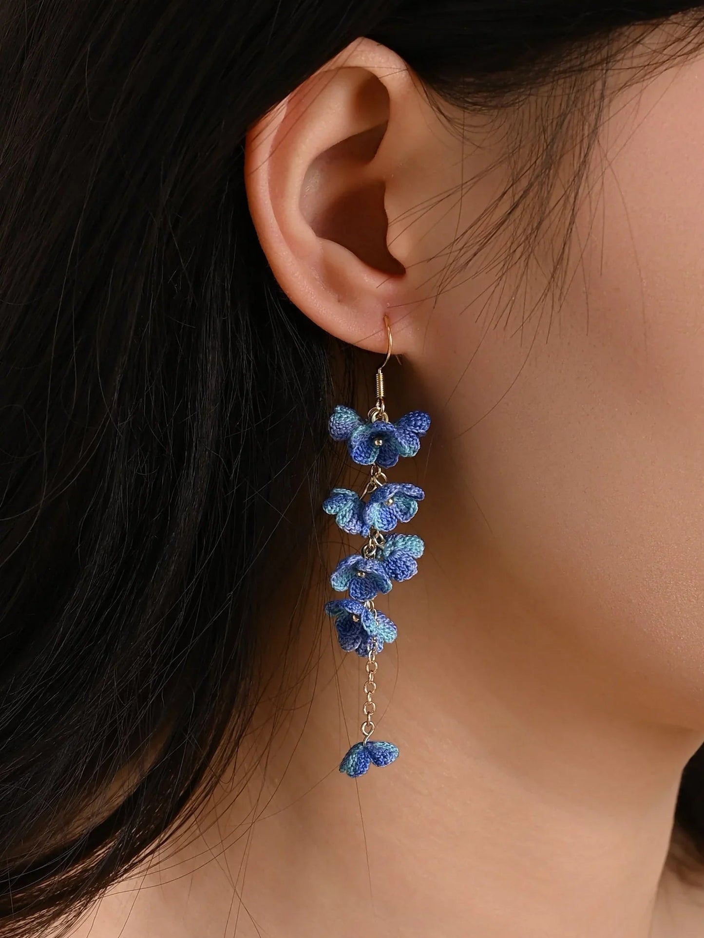 Bloomfall Micro Crochet Earrings – Cascading Floral Dangles in Dreamy Colours