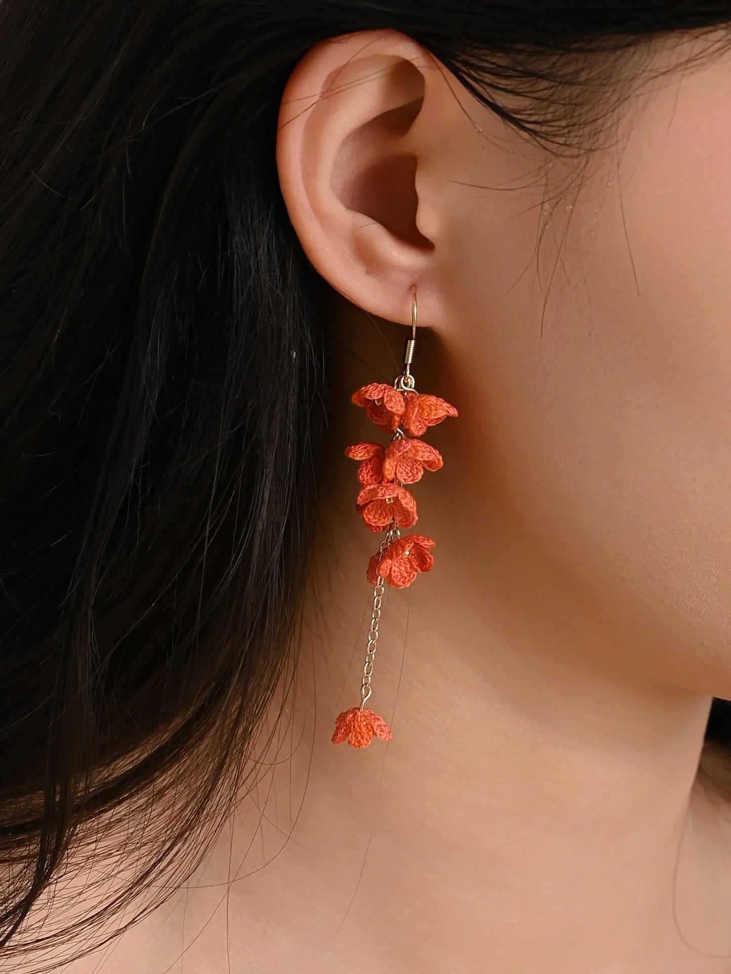 Bloomfall Micro Crochet Earrings – Cascading Floral Dangles in Dreamy Colours