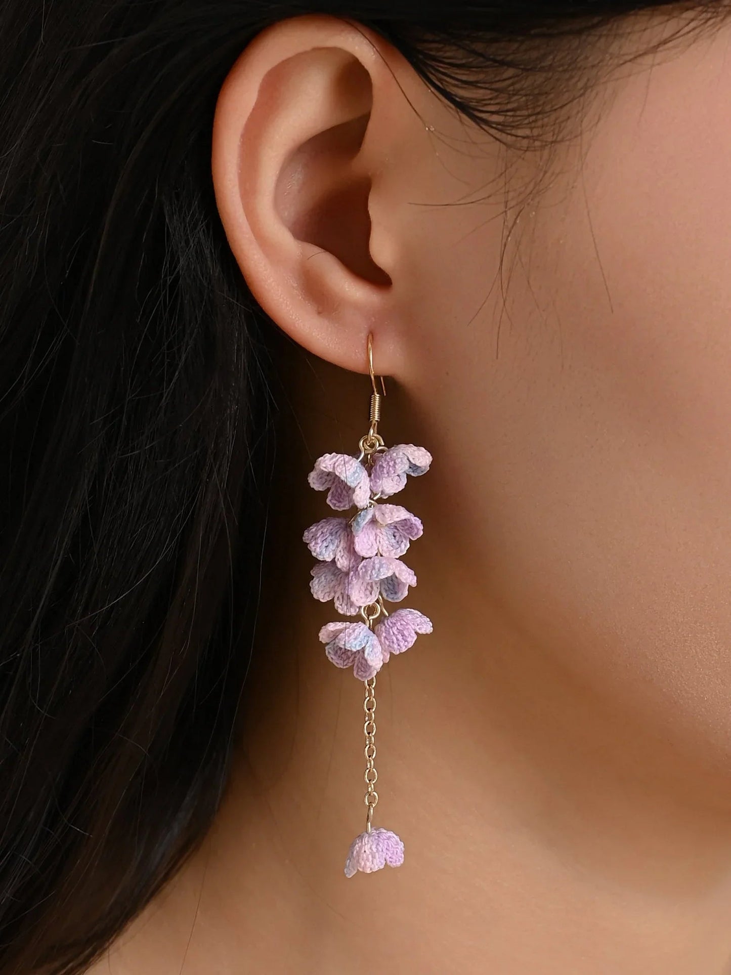 Bloomfall Micro Crochet Earrings – Cascading Floral Dangles in Dreamy Colours