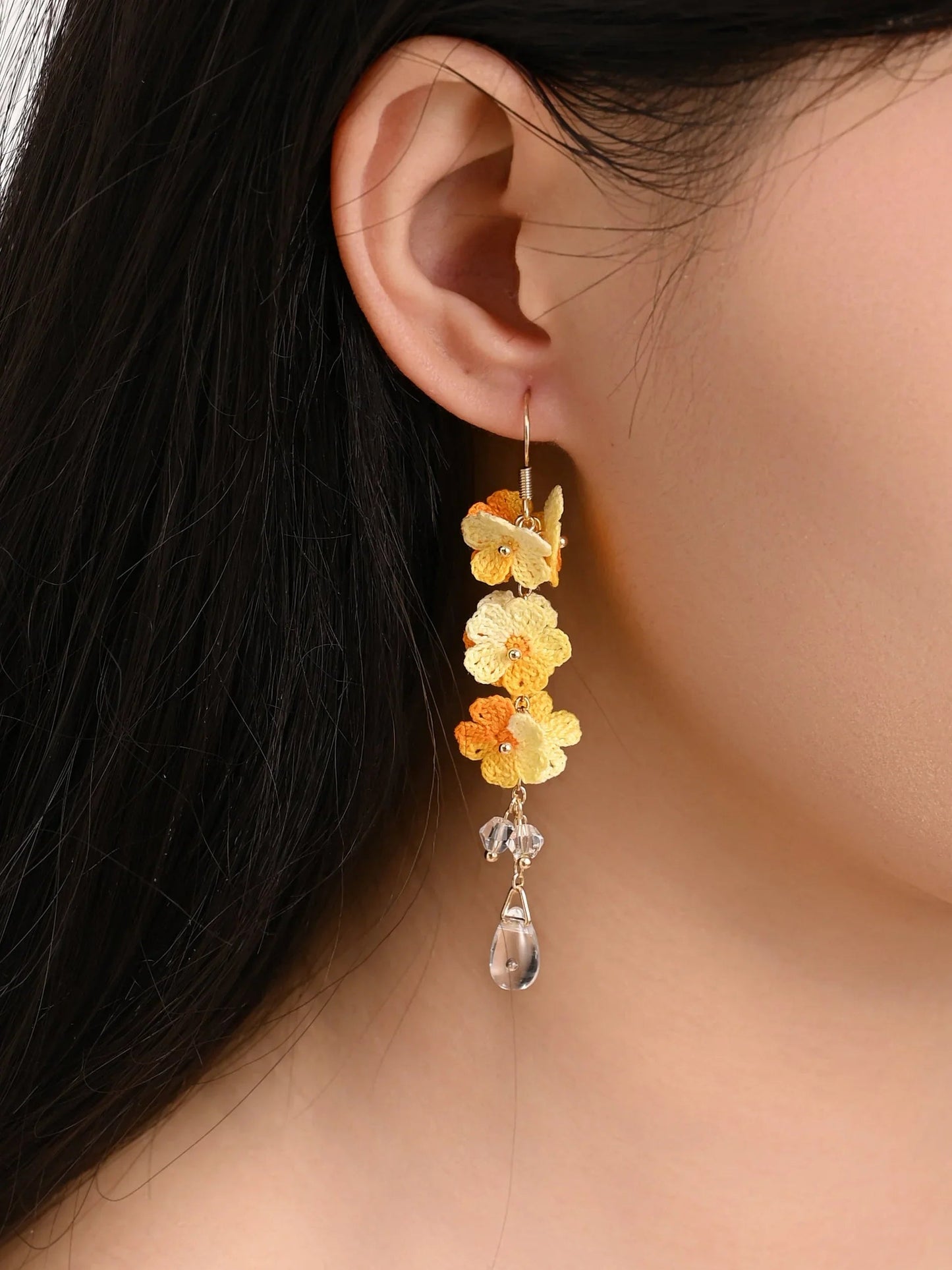 Blossoming Micro-Crochet Forget-Me-Not Earring Danglers – Tiny Flowers, Big Elegance