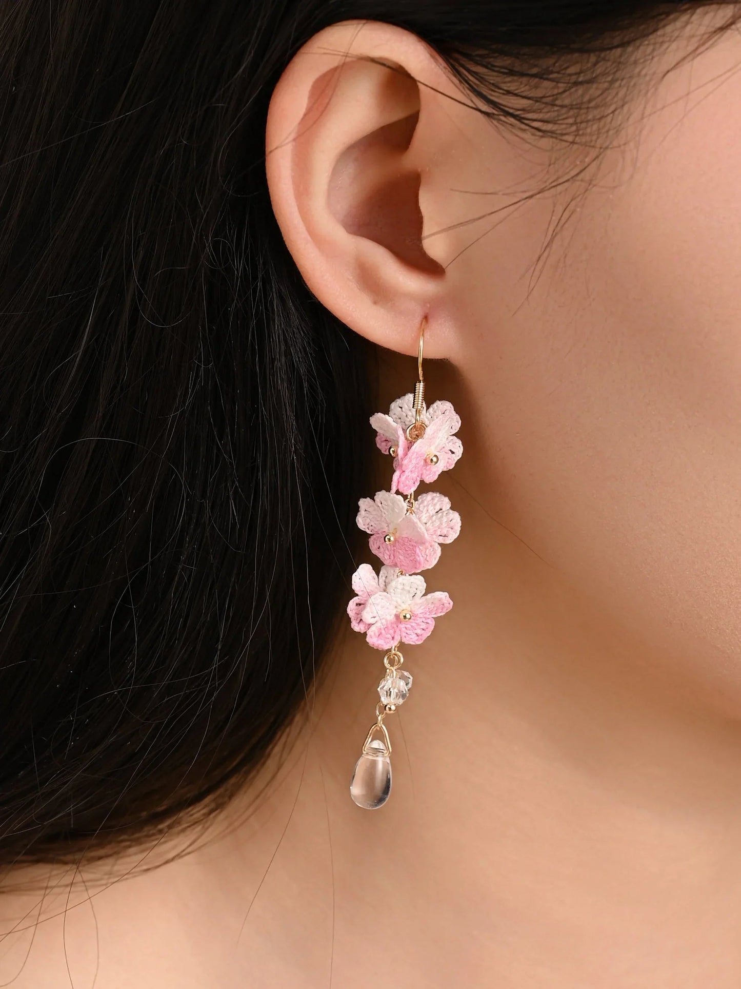 Blossoming Micro-Crochet Forget-Me-Not Earring Danglers – Tiny Flowers, Big Elegance