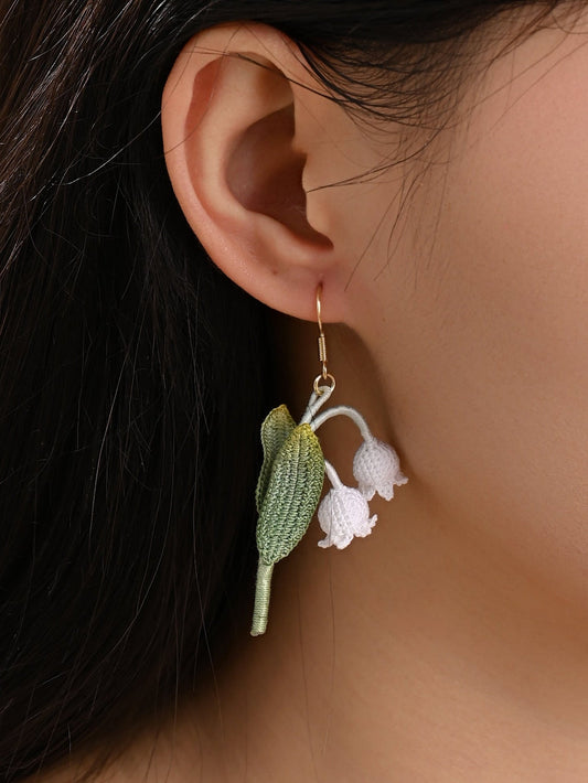 Lily of the Valley Micro Crochet Earrings
