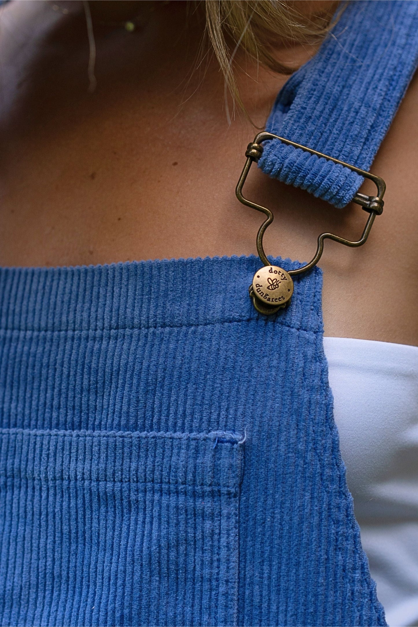 Adult Blue Chunky Cord Dungarees