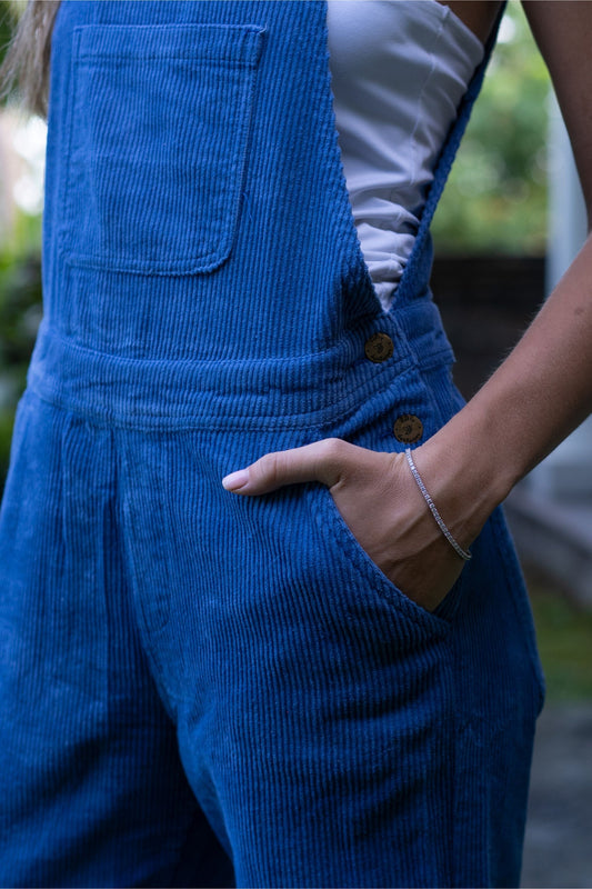 Adult Blue Chunky Cord Dungarees