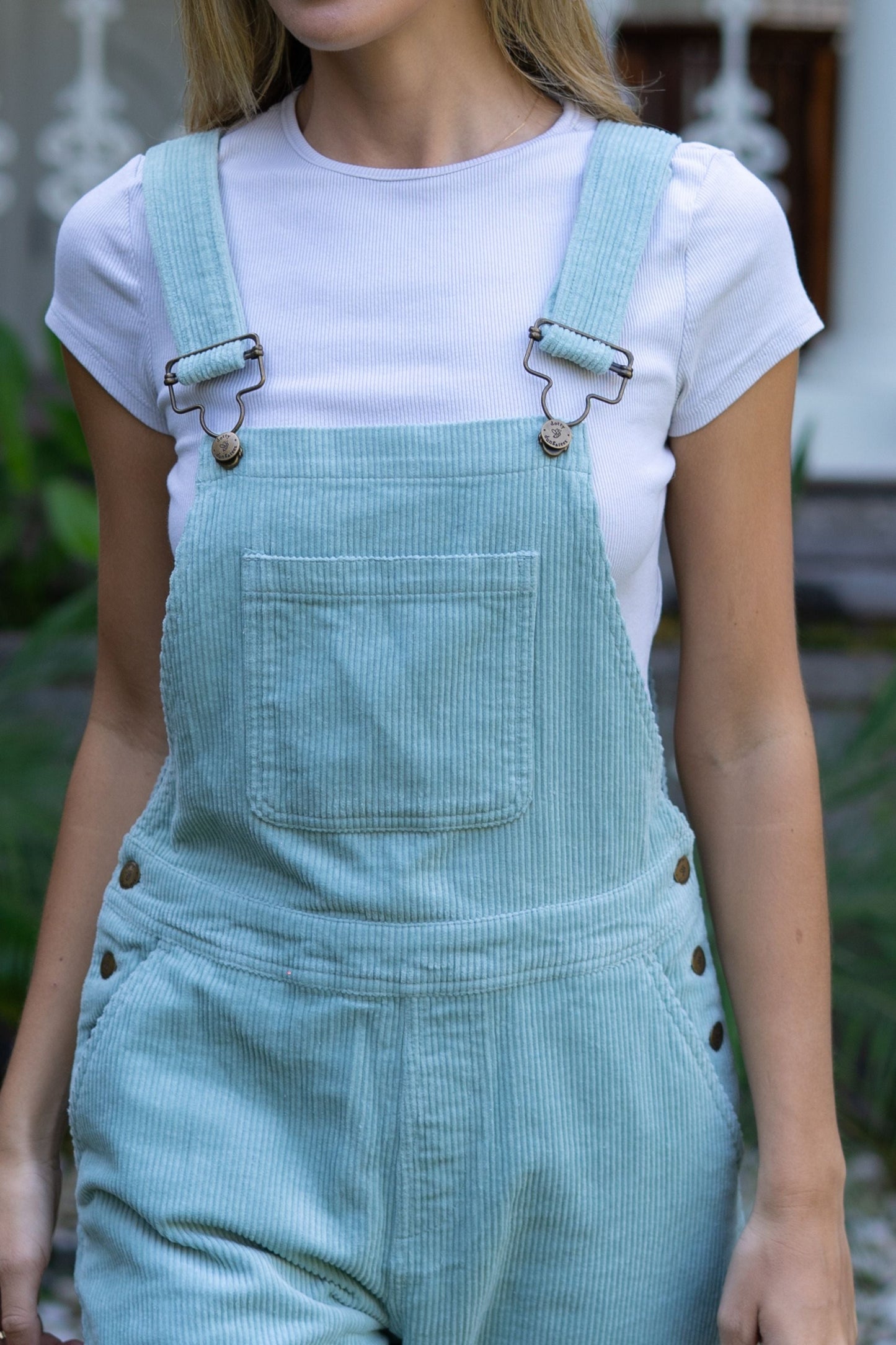 Adult Mint Chunky Cord Dungarees