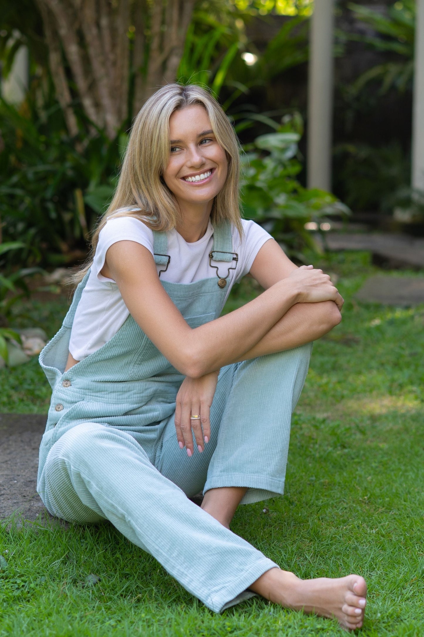 Adult Mint Chunky Cord Dungarees