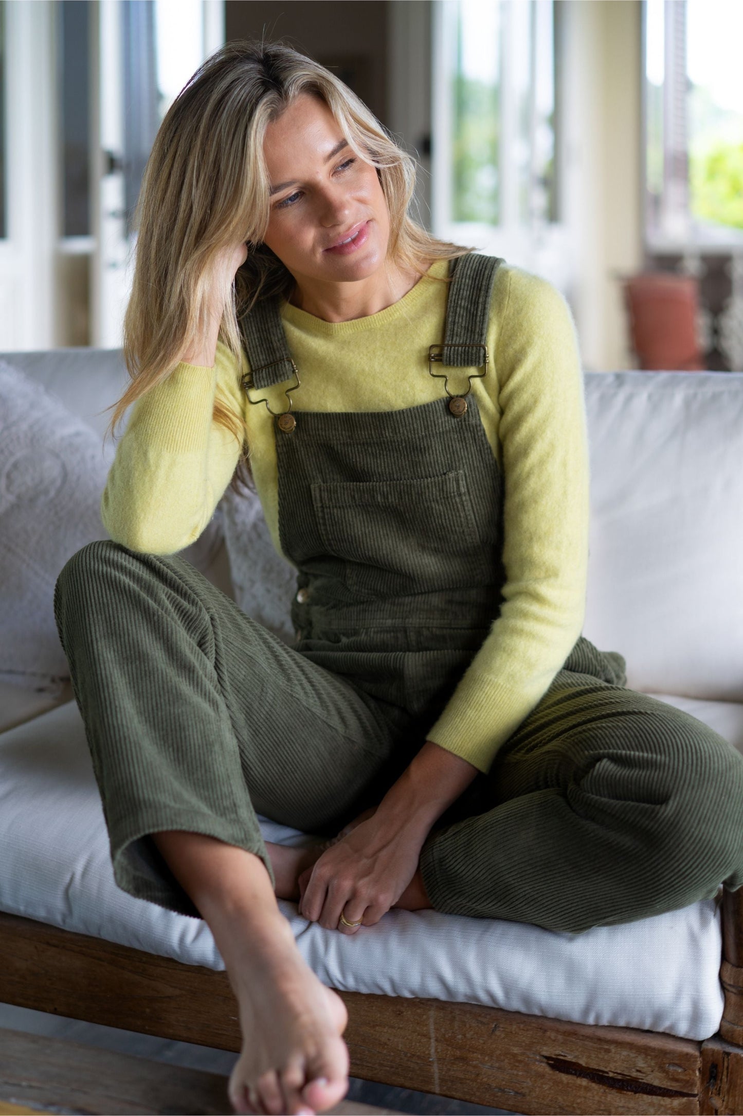 Adult Khaki Chunky Cord Dungarees