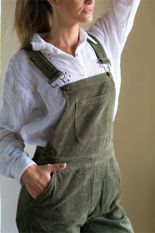 Adult Khaki Chunky Cord Dungarees