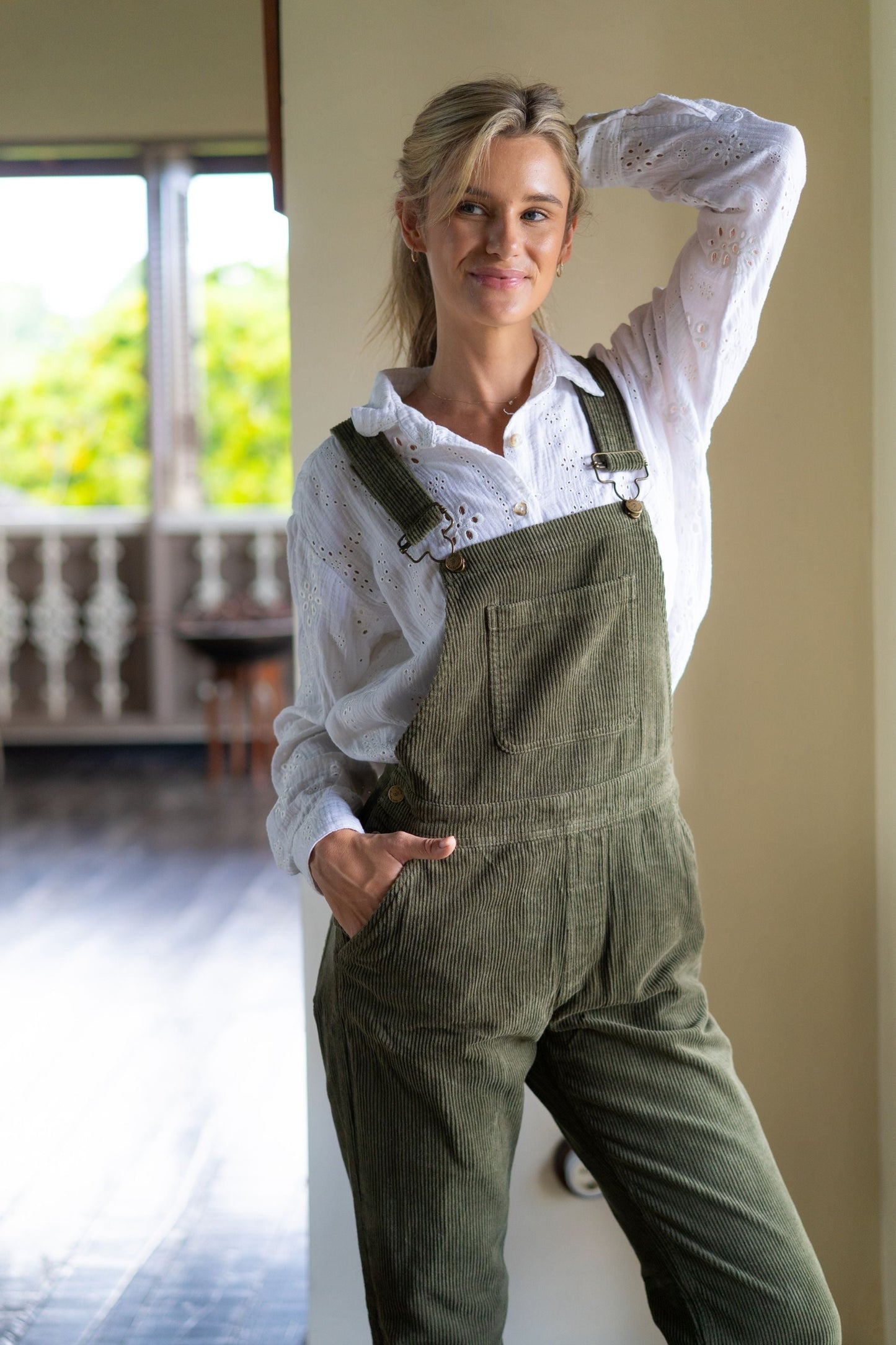 Adult Khaki Chunky Cord Dungarees