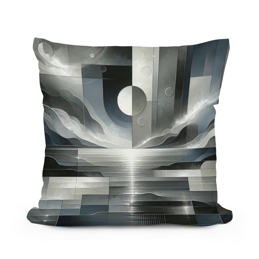 Moonlit Monochrome Cotton Cushion