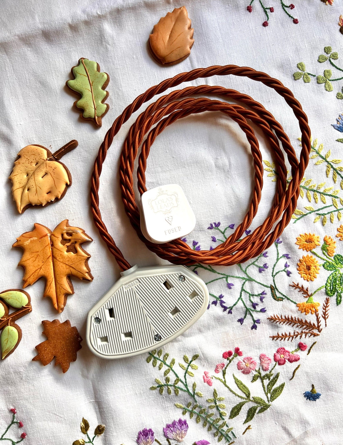 Cinnamon - Lola's Leads Fabric Extension Cable