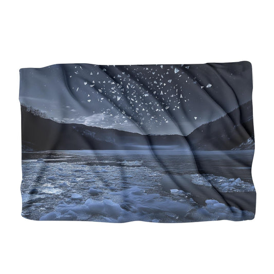 Moonlit Frozen Lake Blanket