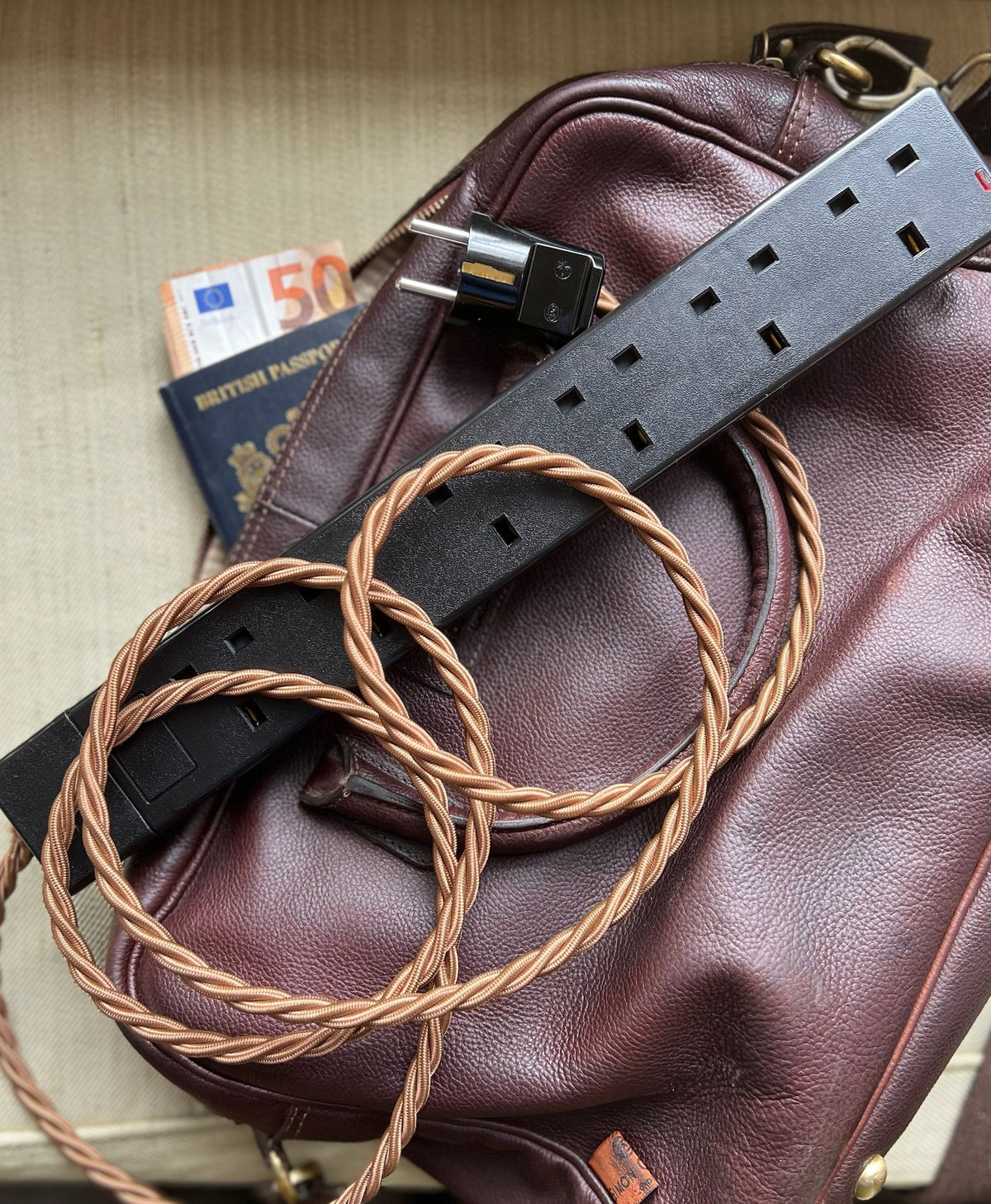 EU Travel Adaptor with Black 6 Sockets (Collective)