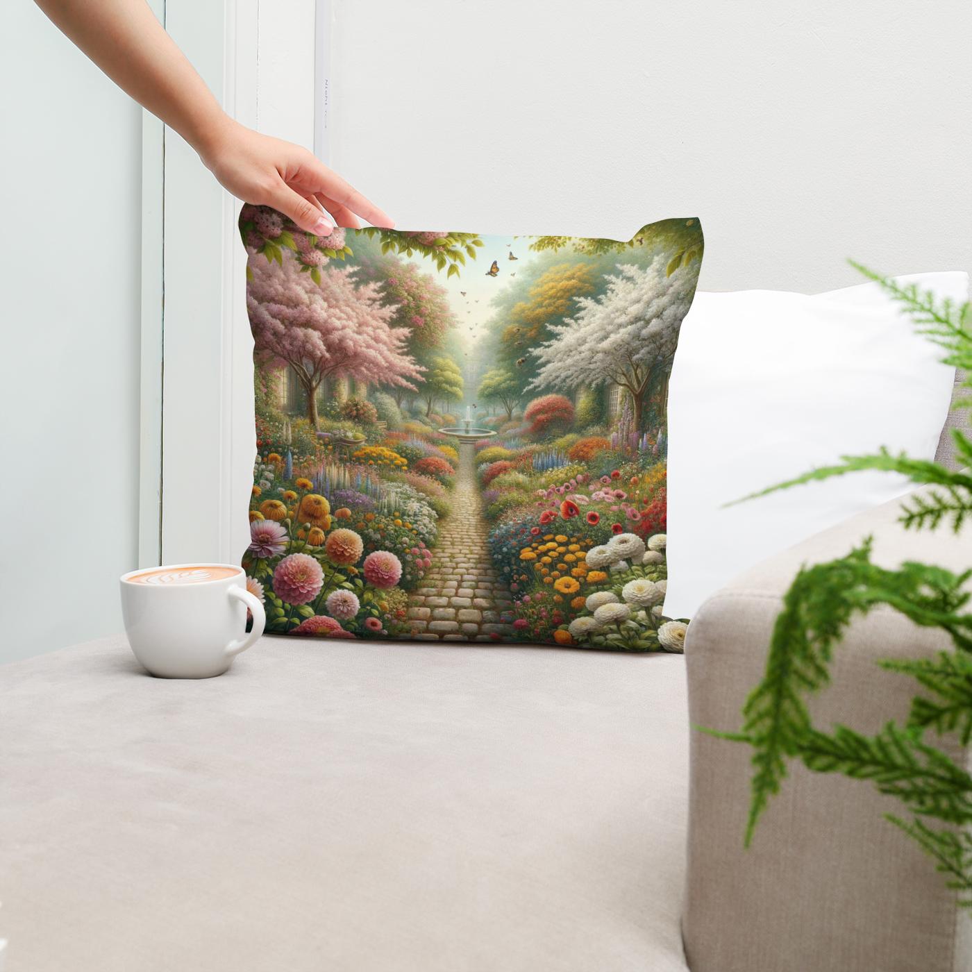 Spring Garden Serenade Cotton Cushion