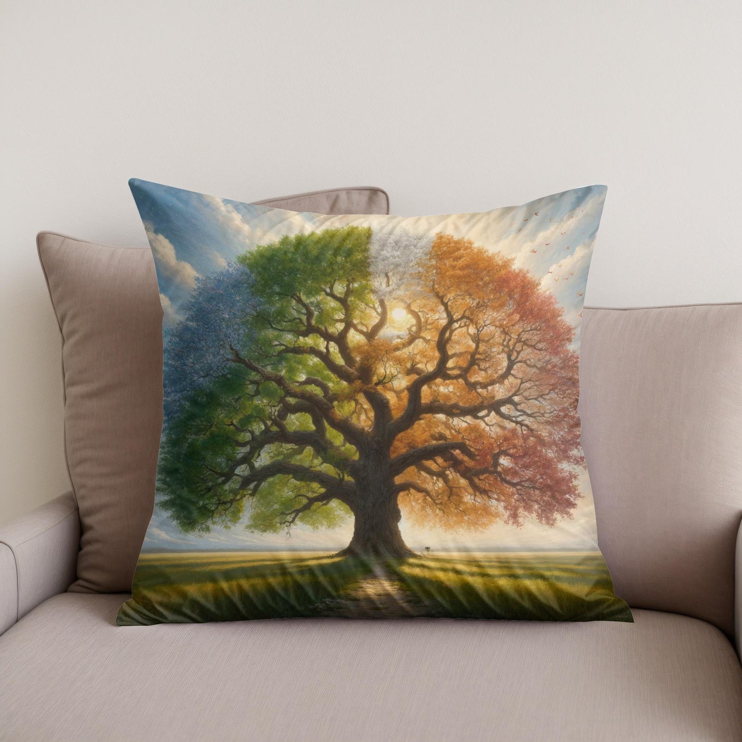 Timeless Oak Seasons Cotton Cushion
