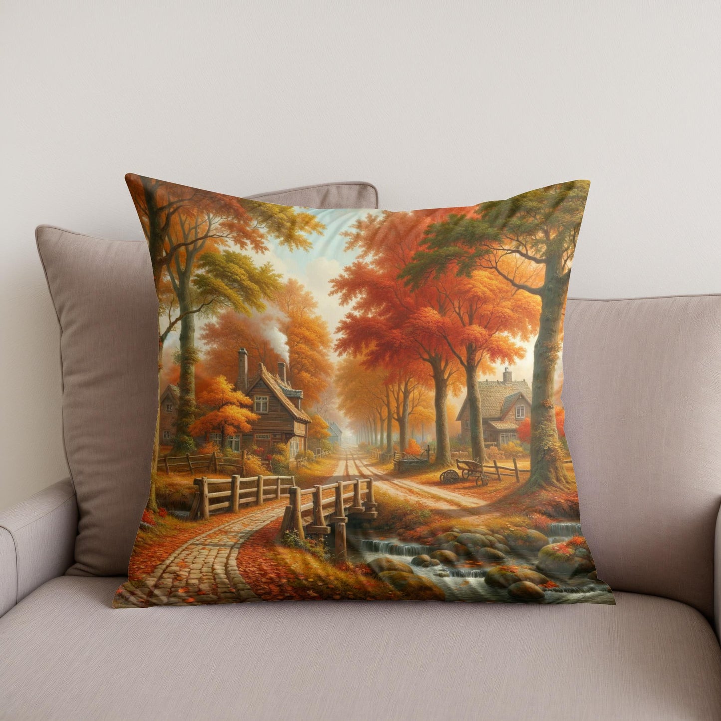 Autumn Lane Cotton Cushion