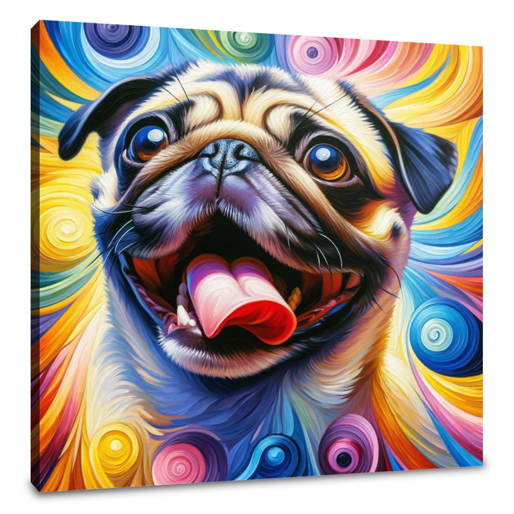 Jubilant Pug Frolic Canvas