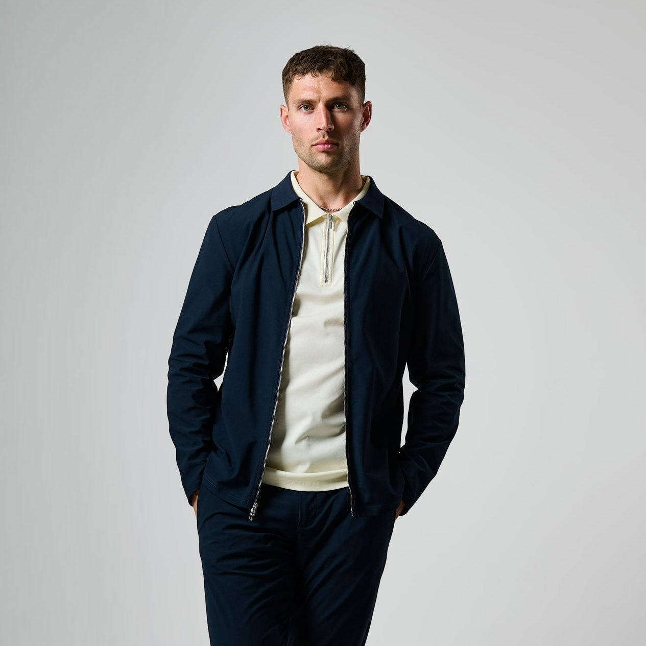 Double Zip Overshirt - Dark Navy