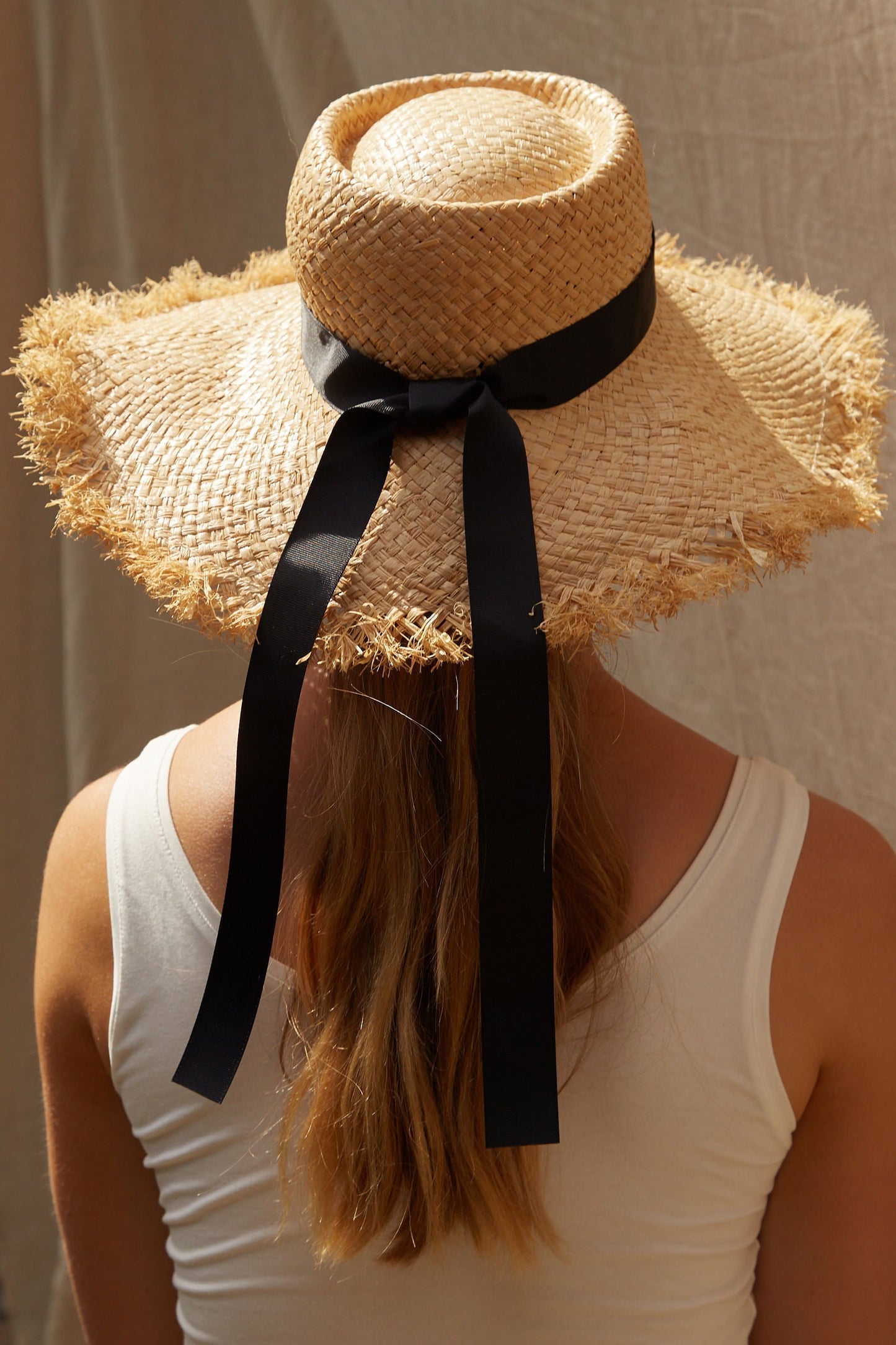 Louche Lorraine Wide Brimmed Ribboned Straw Hat