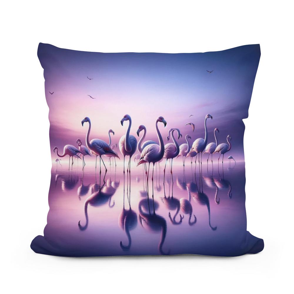 Twilight Flamingo Cotton Cushion