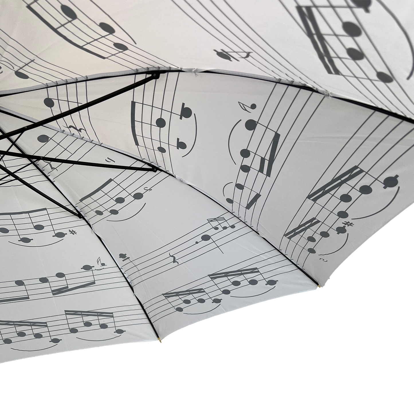 White Music Umbrella with Black Notes