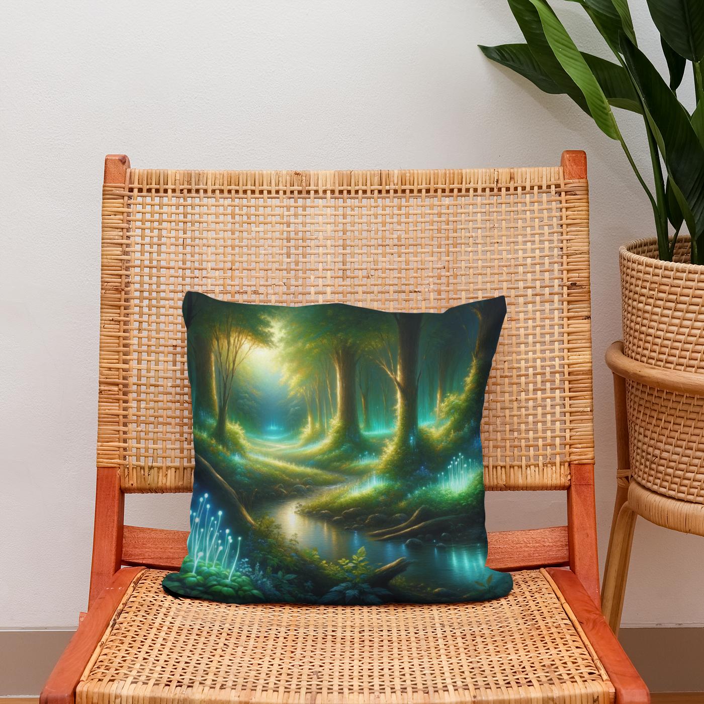 Enchanted Glade Forest Cotton Cushion