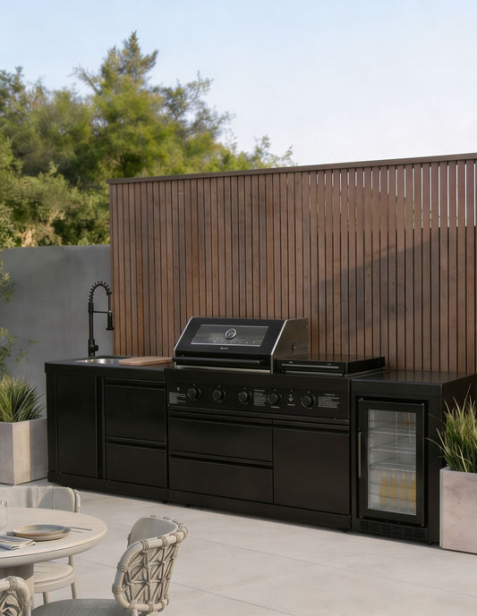 Luxe Outdoor Kitchen 5 Burner with Sink and Fridge