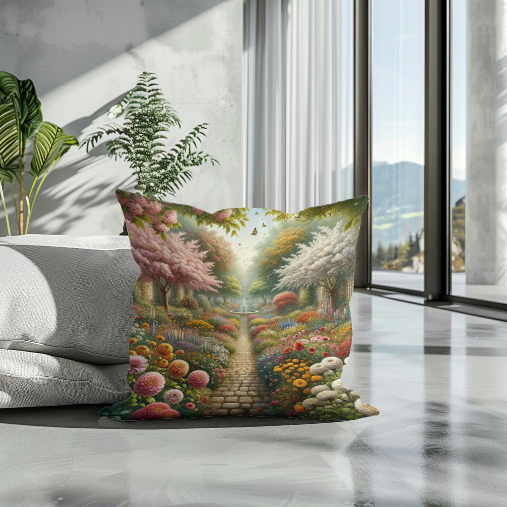 Spring Garden Serenade Cotton Cushion