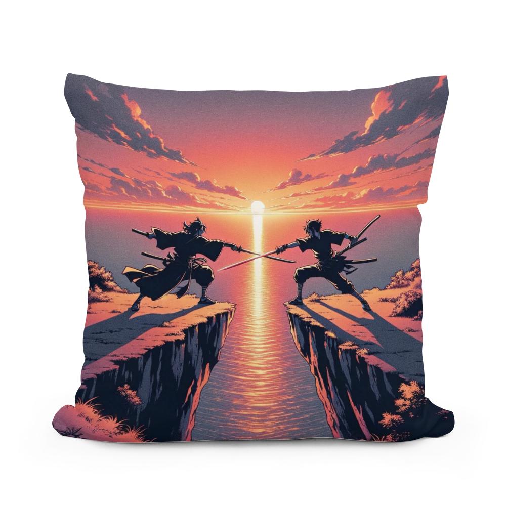 Sunset Sword Duel Cotton Cushion