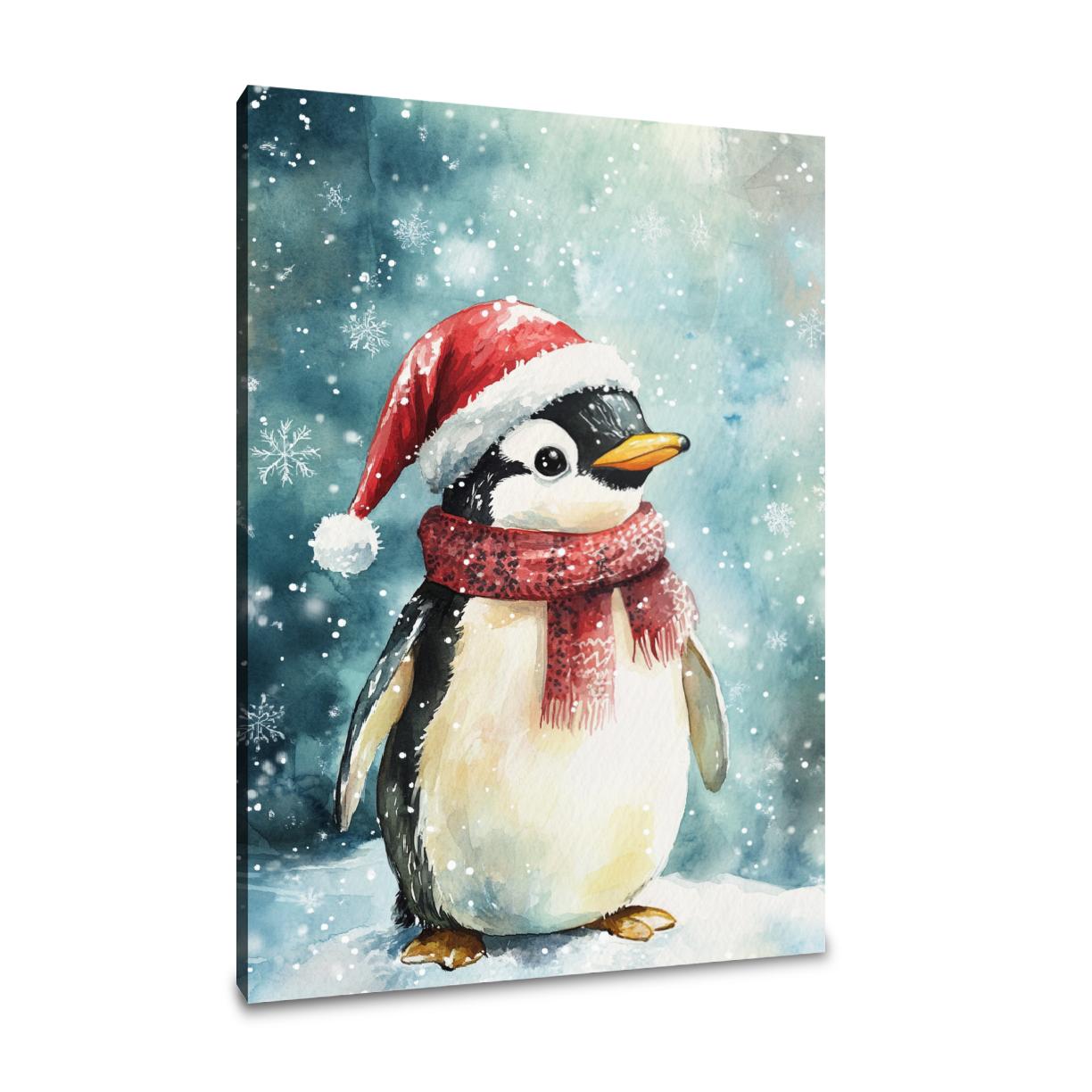 Penguin Holiday Cheer Canvas