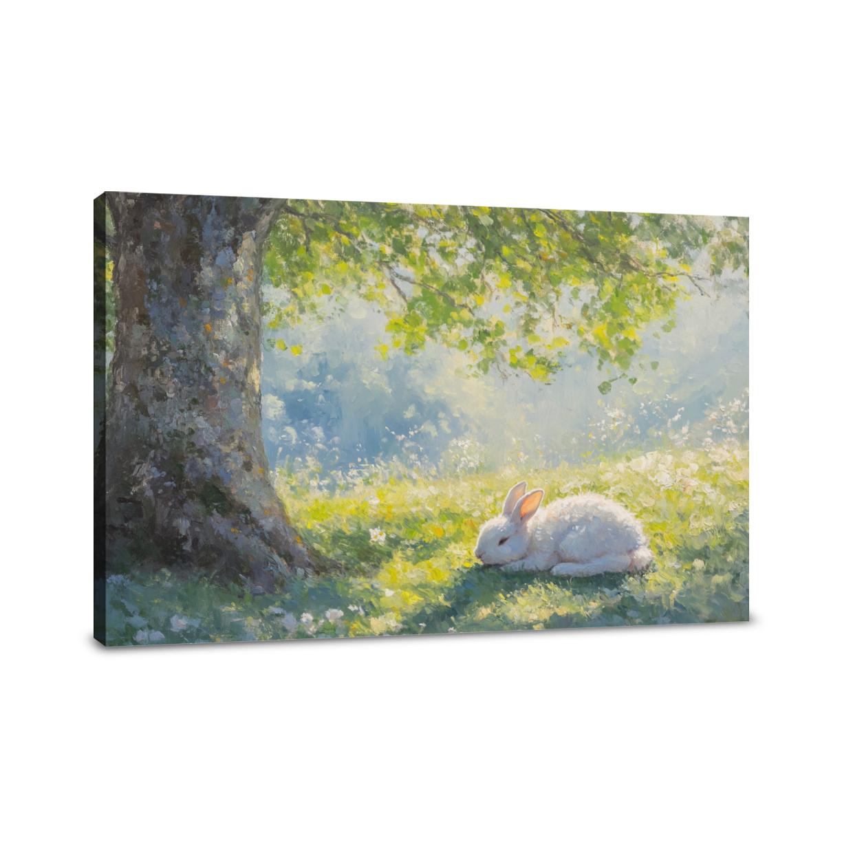 Bunny Under Spring Canvas