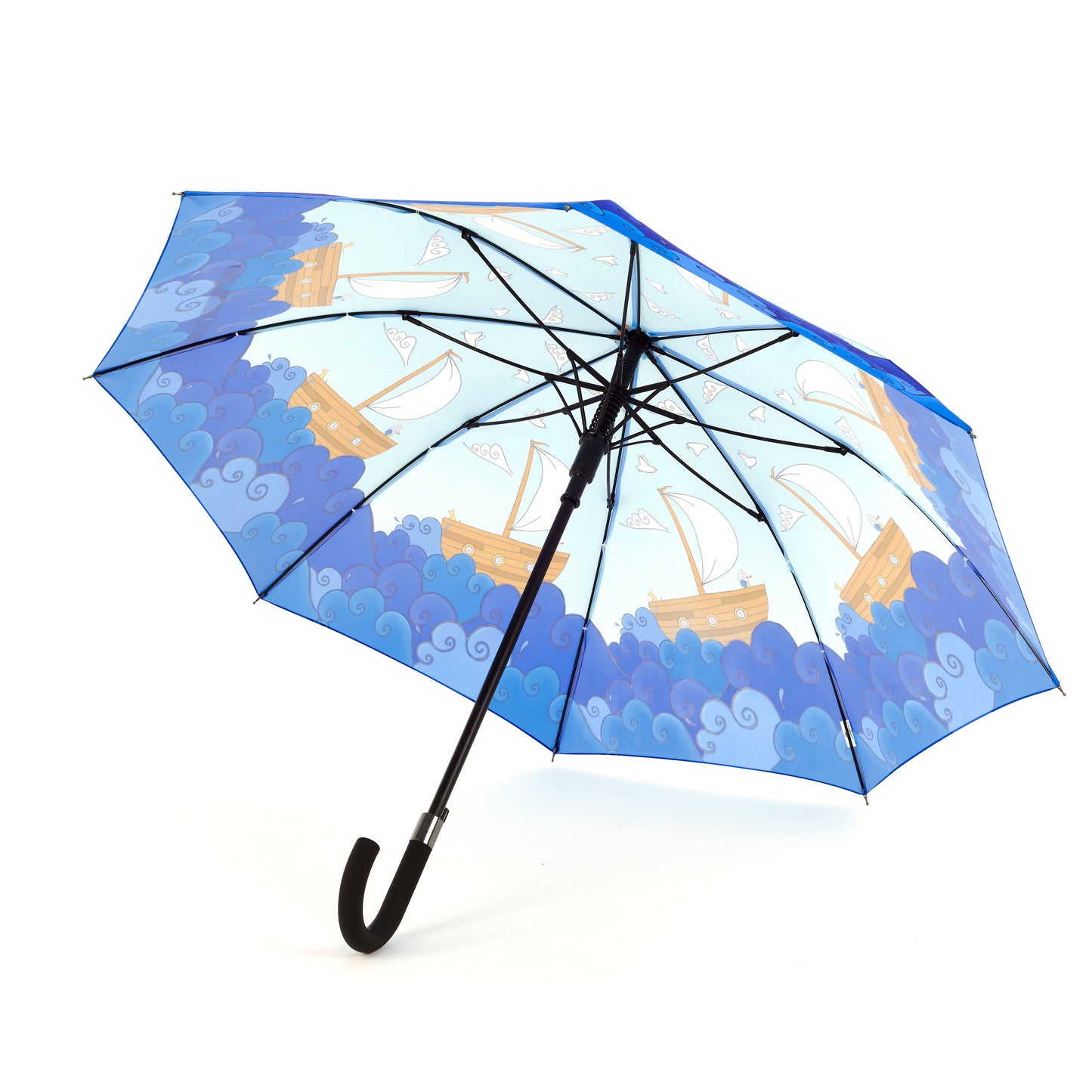 Laura Wall Boats Design Stick Umbrella