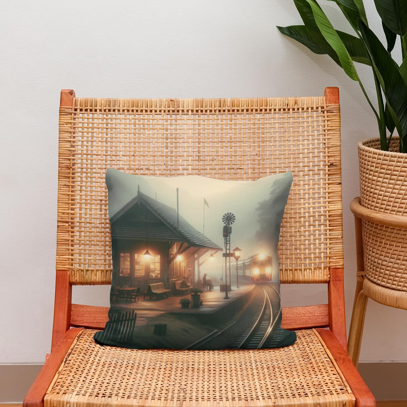 Dawn's Quiet Station Cotton Cushion