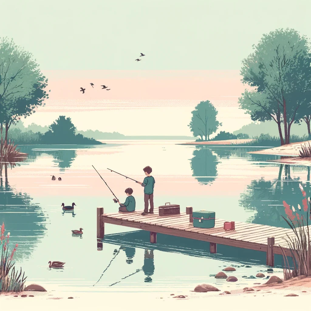Lakeside Fishing Canvas