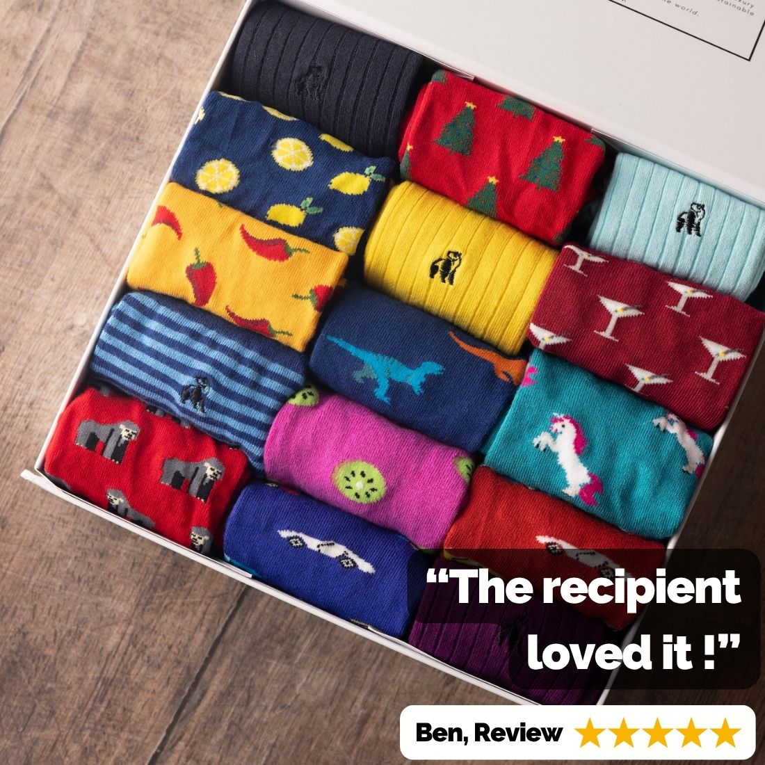 Build Your Own Bamboo Sock Gift Box – 15 Pairs