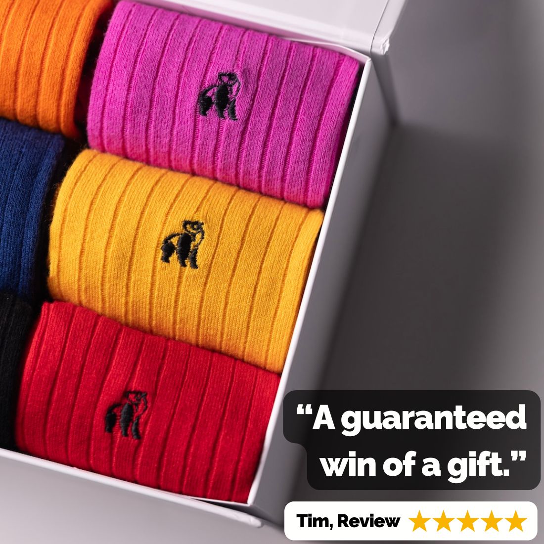 Superior Style Sock Box - 6 Pairs of Bamboo Socks (His)