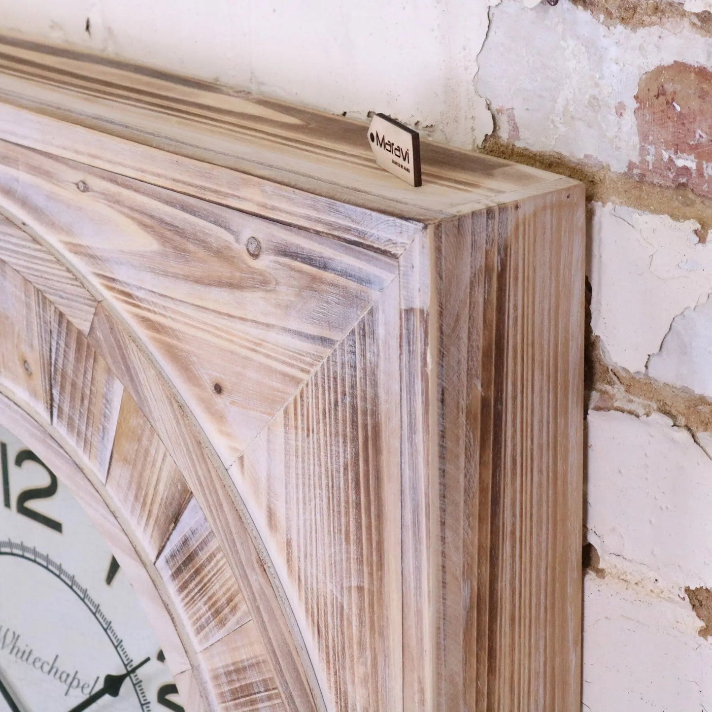 Large Square Wall Clock 80cm Antique Style