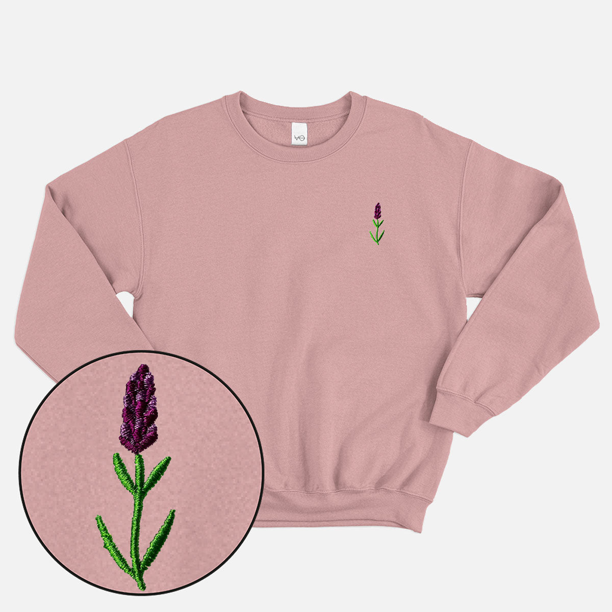 Lavender Embroidered Sweatshirt (Unisex)