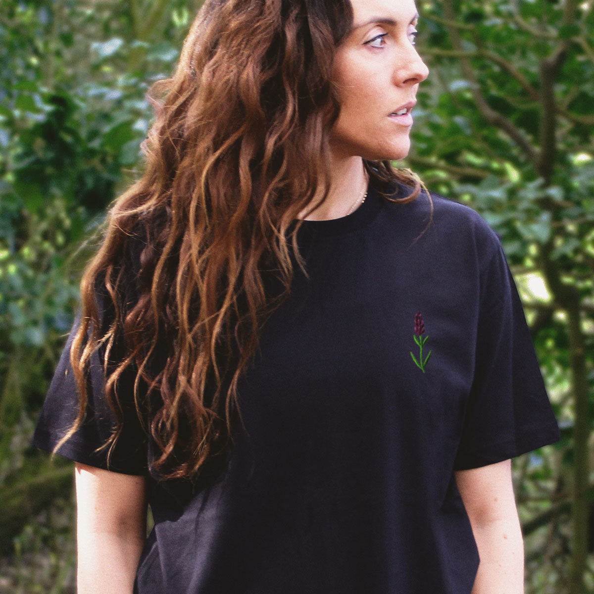 Lavender Embroidered T-Shirt (Unisex)