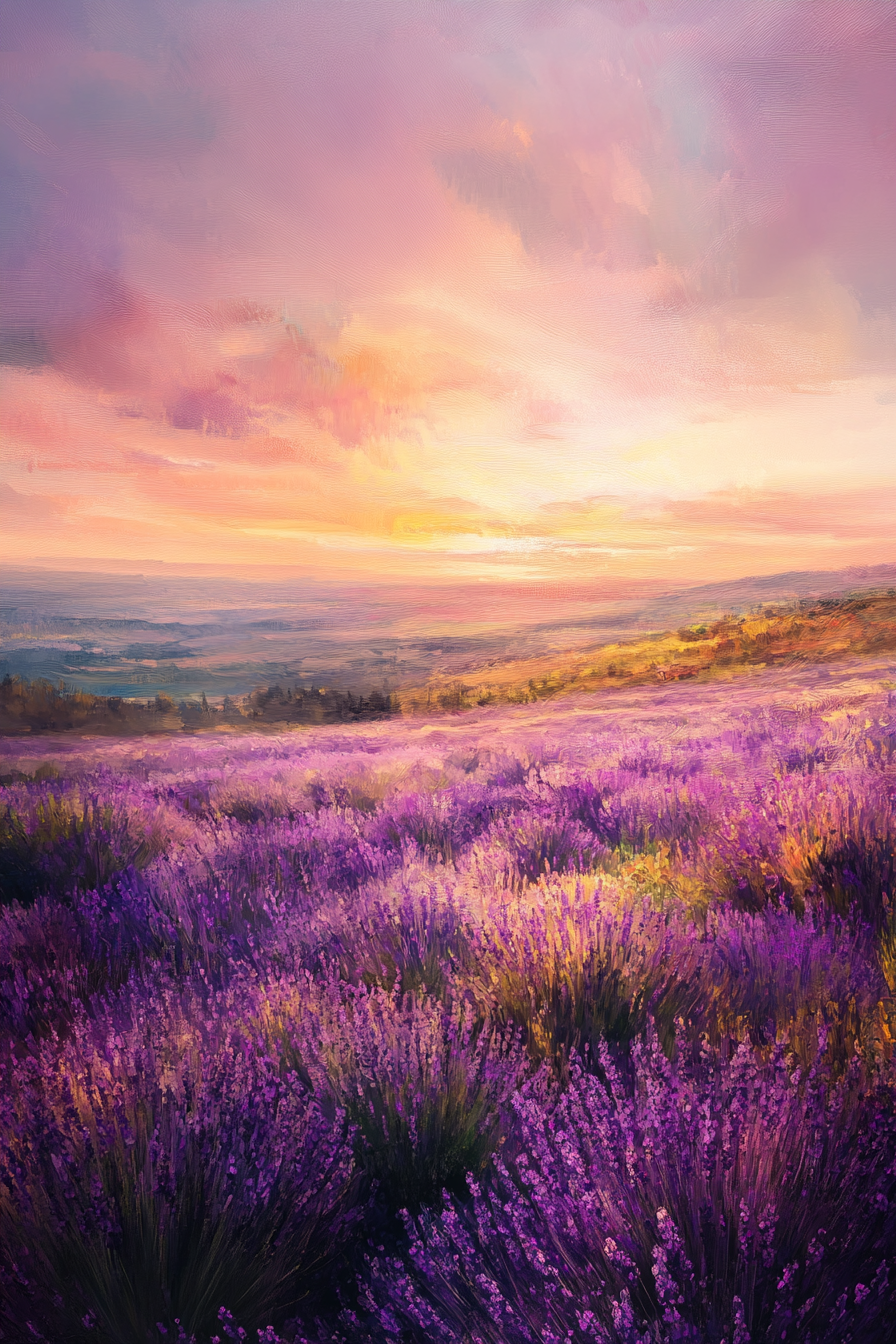 Lavender Sunrise Serenity Canvas