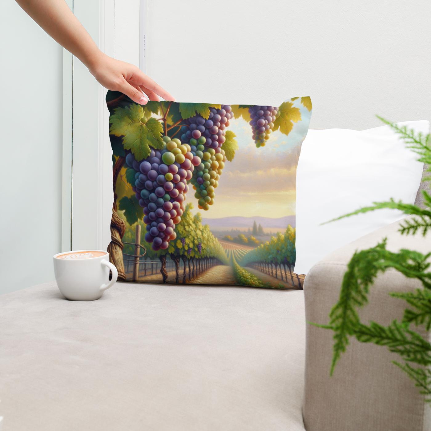 Vintage Vineyard Dreams Cotton Cushion