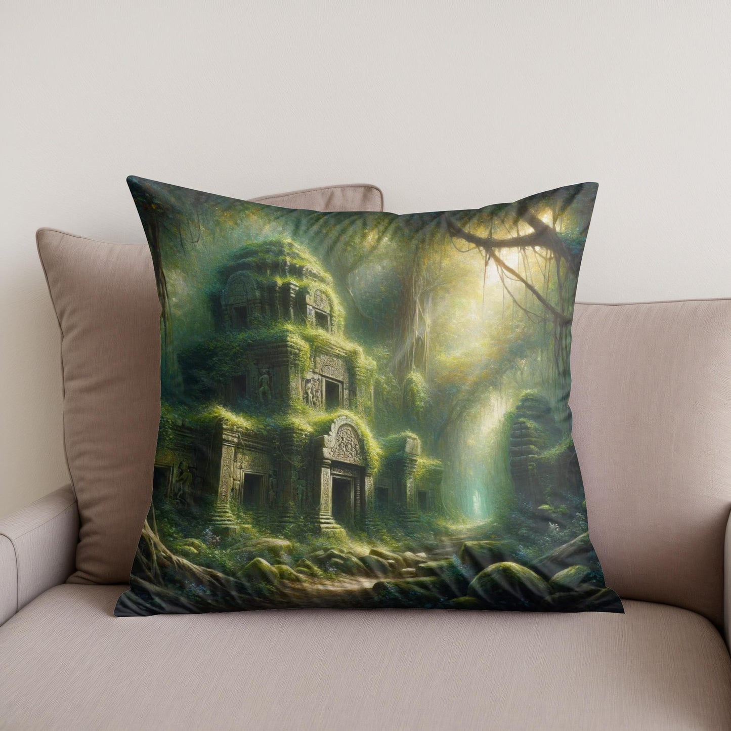 Jungle Ruins Cotton Cushion