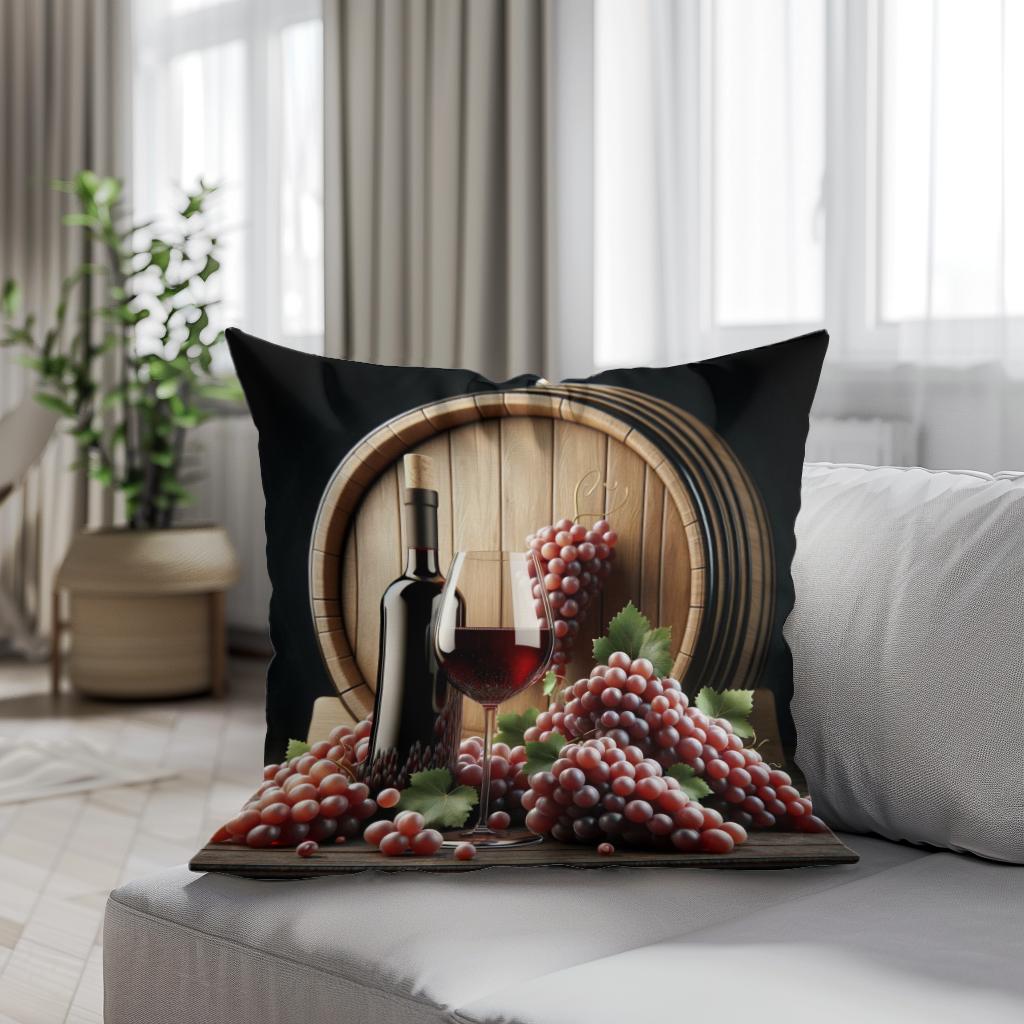 Red Wine Harvest Cotton Cushion