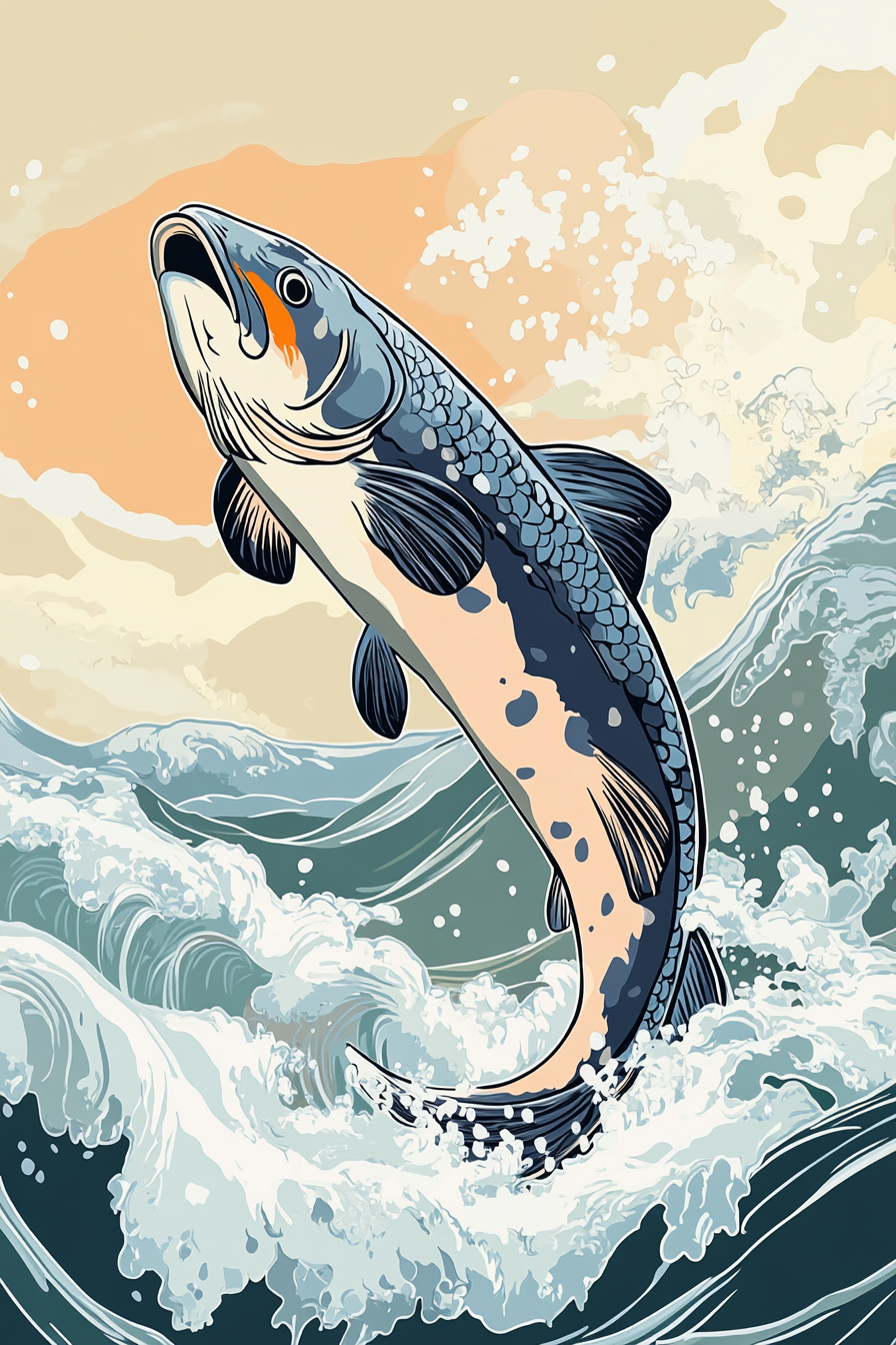Leaping Fish Canvas