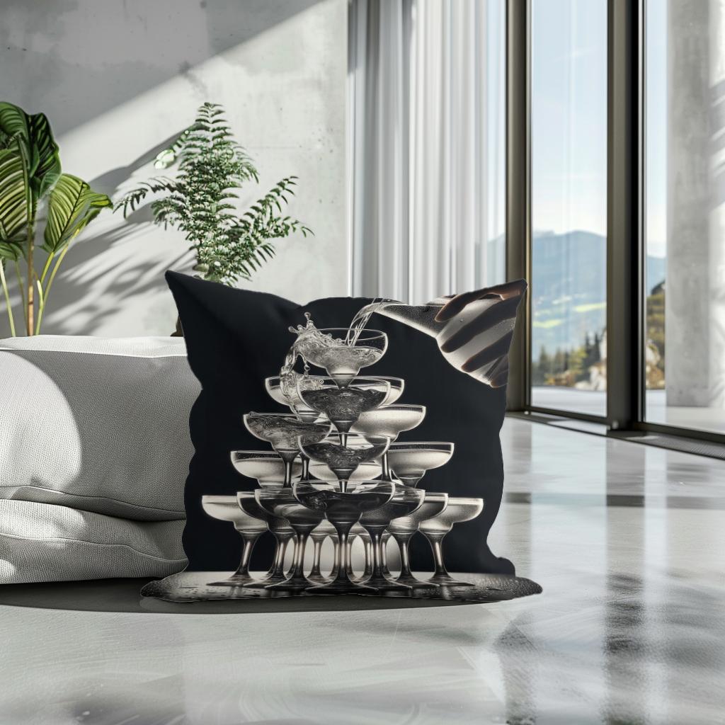 Elegance in Overflow Cotton Cushion