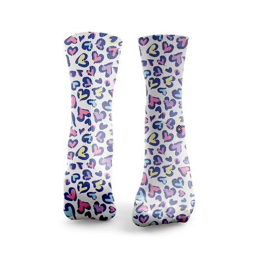 Leopard Print Heart Socks