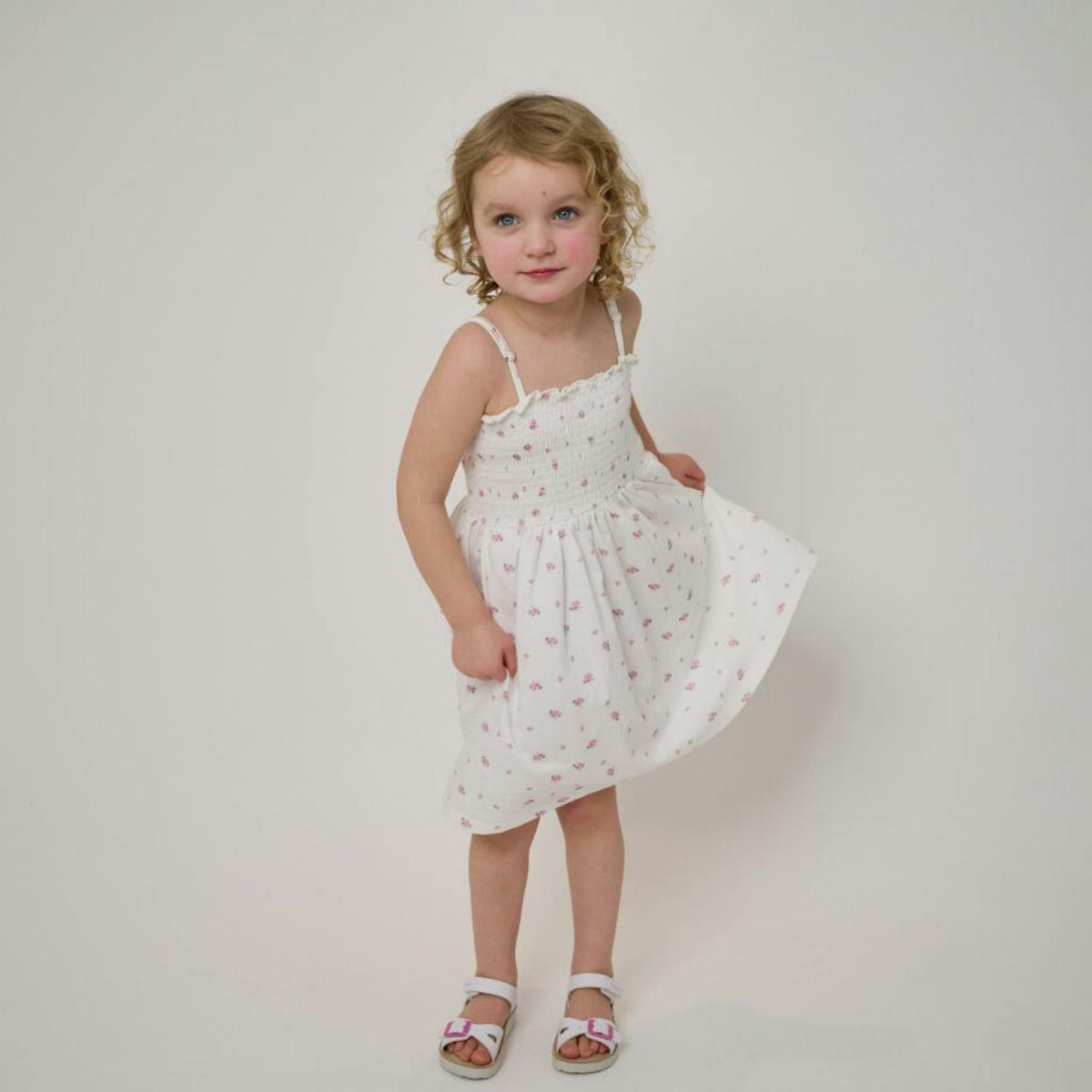 Let's Play Floral Jersey Dress - Cream