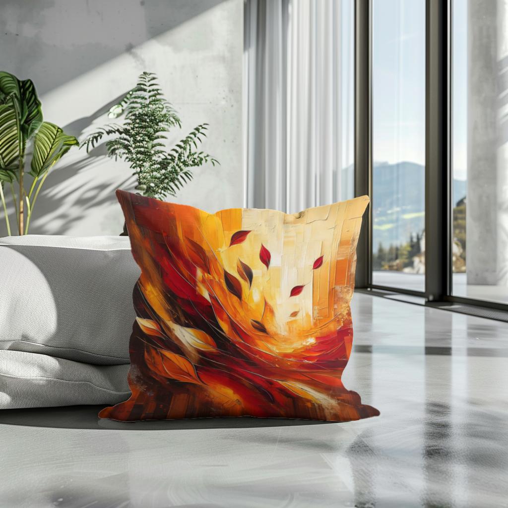 Autumn Embrace Abstract Cotton Cushion