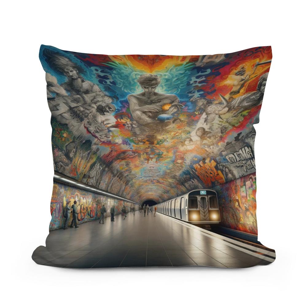 Graffiti Express Cotton Cushion