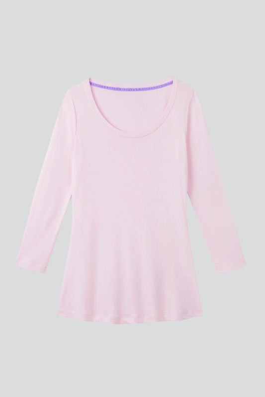 3/4 Sleeve Scoop Neck Cotton Modal Blend T-Shirt